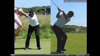 Jon Rahm golf swing  Long Iron faceon amp downtheline July 2017 [upl. by Evangelina118]