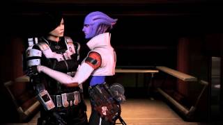 Mass Effect 3 Omega DLC Aria prefers girls FemShepManShep kiss comparison [upl. by Sinnel535]