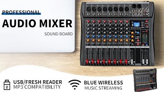 Depusheng DX8 Professional Mixer Sound Board Console 8 Channel Desk System Interface Digital USB [upl. by Vergos]