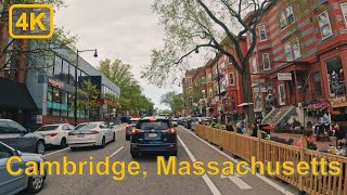 Driving in Downtown Cambridge Massachusetts  4K60fps [upl. by Alleacim412]