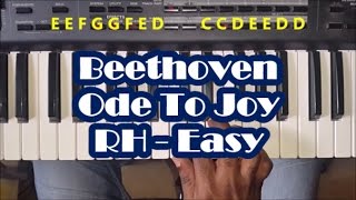 Beethoven  Ode To Joy  Right Hand Easy Piano Tutorial  How To Play [upl. by Gnart]