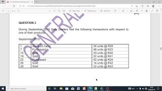 Weighted Average Method  Part1 of Question3  Financial Accounting N5  Inventory Valuation [upl. by Adiarf]