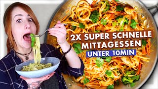 2 schnelle Nudelgerichte in unter 10 Minuten  Lecker amp vegan 🍝 [upl. by Drarehs]