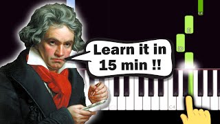 Beethoven  Ode to Joy  EASY Piano tutorial [upl. by Killam]