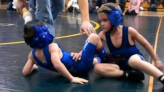 Kids Wrestling K1 ages57 with commentary from the winner [upl. by Yaja]