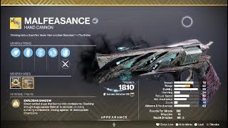 Malfeasance Exotic Weapon amp Catalyst  Darkness in the Light quest guide – Destiny 2 [upl. by Rehpitsirhc]