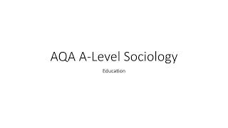 AQA ALevel sociology Education revision [upl. by Rotow]