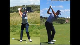 Justin Thomas golf swing  Long Iron faceon amp downtheline July 2017 [upl. by Jasmin71]