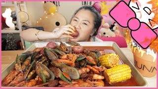 SPICY SEAFOOD BOIL  MUKBANG [upl. by Eenafit196]