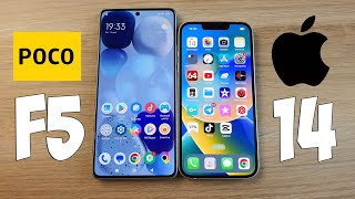 POCO F5 VS IPHONE 14  ЧТО ЛУЧШЕ ПОЛНОЕ СРАВНЕНИЕ [upl. by Santini]